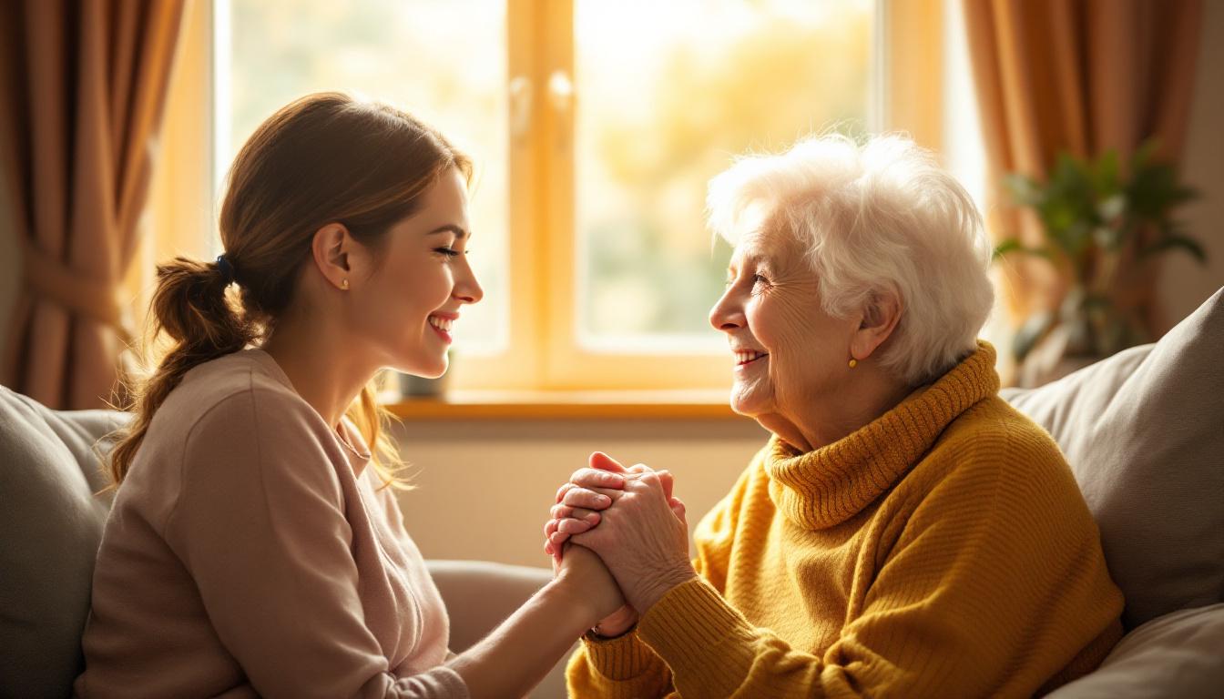 Family member with elderly parent