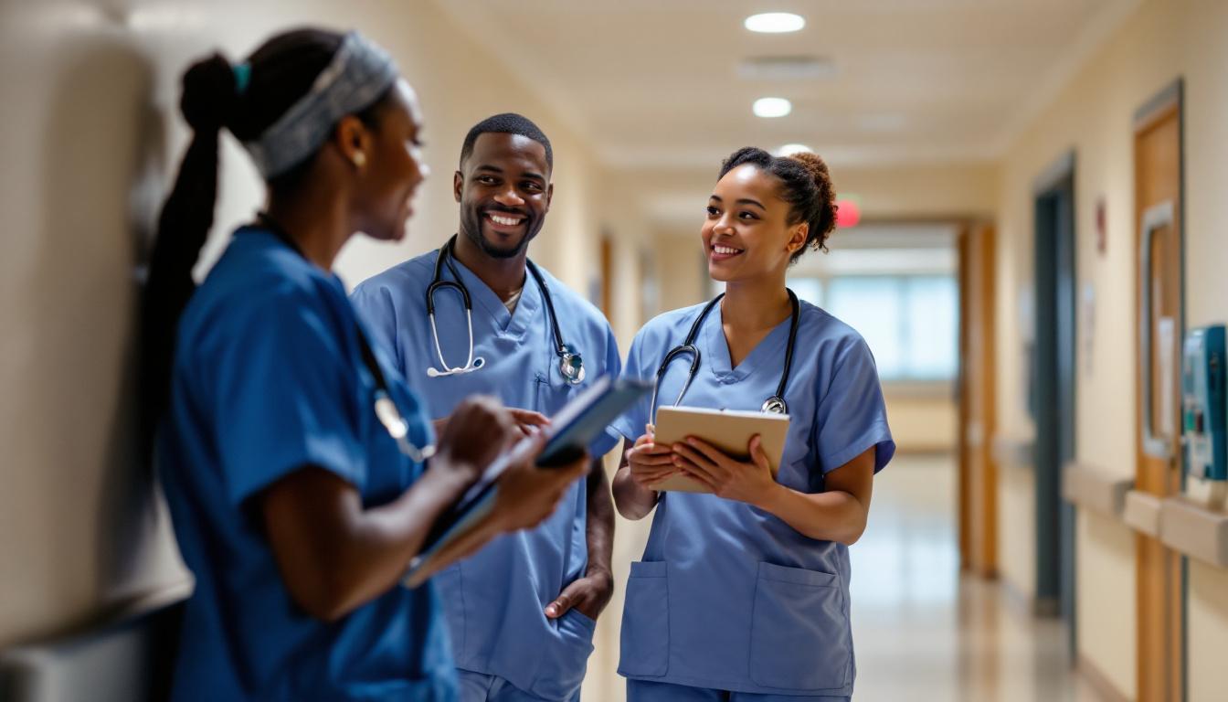 Healthcare team collaborating on patient care